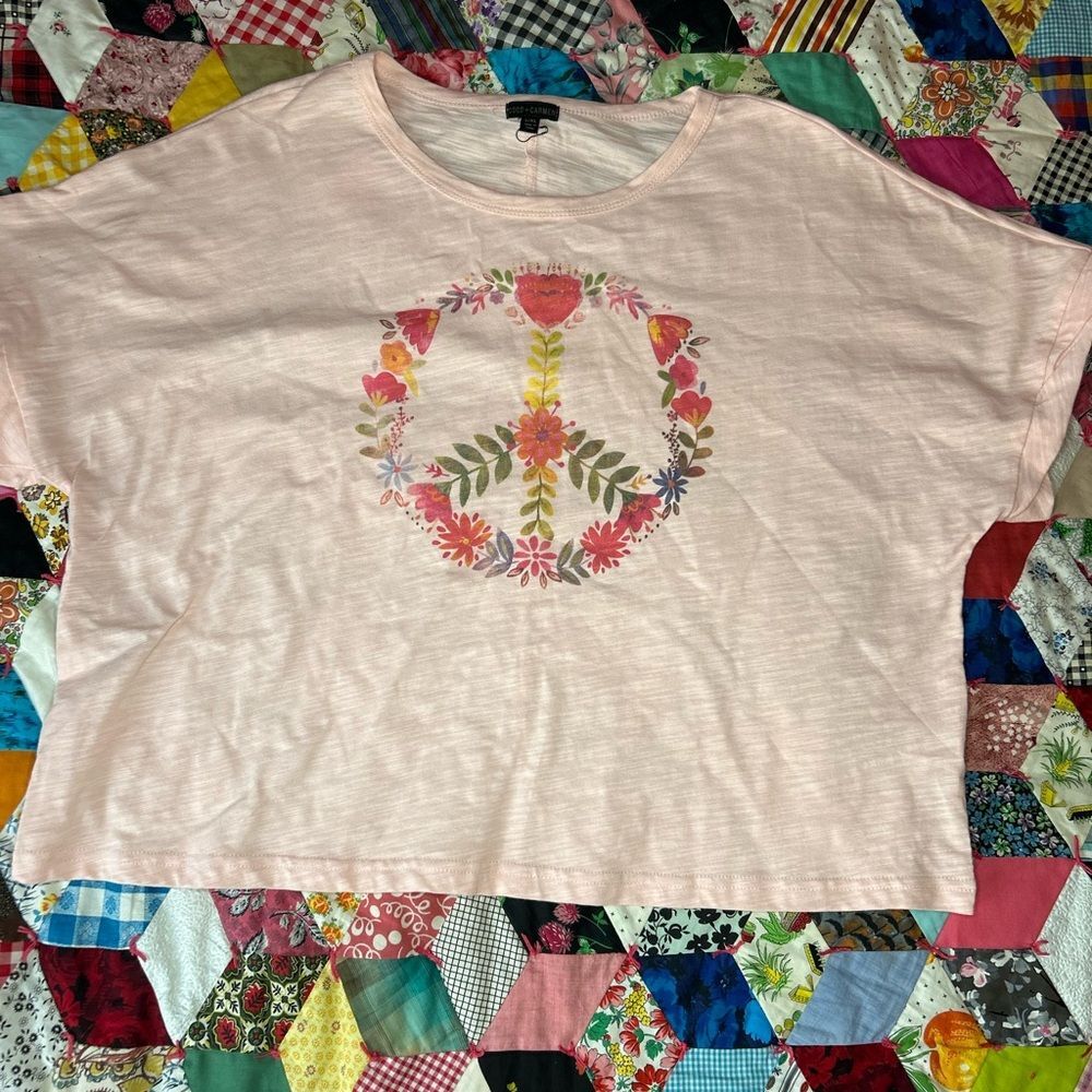 Coco + Carmen Light Pink Floral Tee